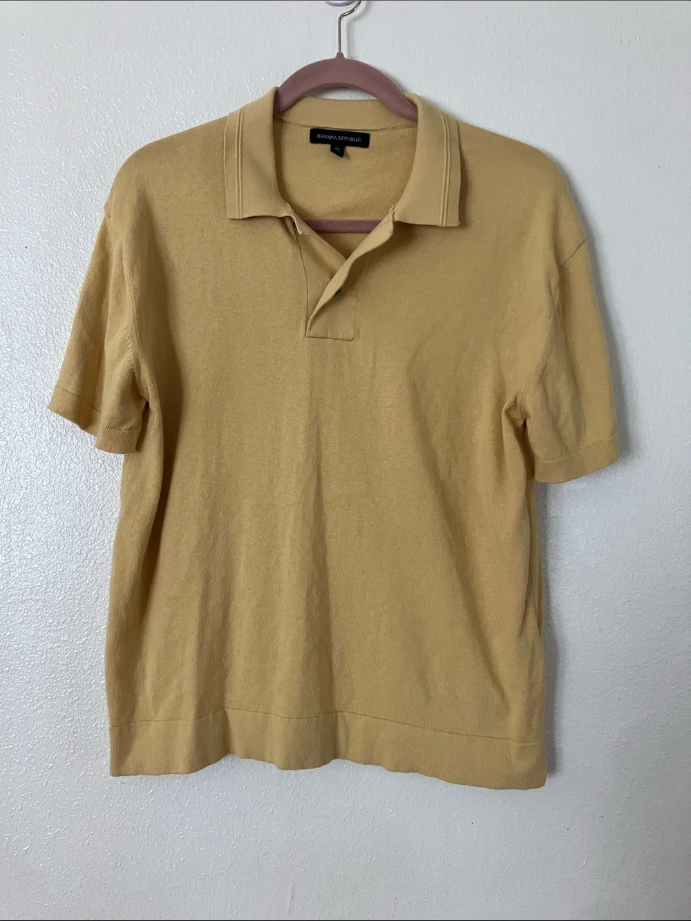 Banana Republic Old Money Mustard Knit Polo, M